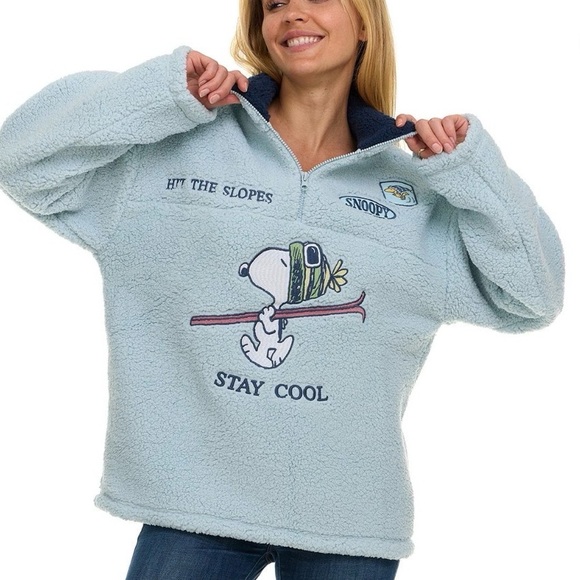 Peanuts Jackets & Blazers - Women's Snoopy Winter Sherpa Quarter-Zip Pullover